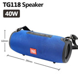 40W TG118 Bluetooth speaker outdoor wireless Column Subwoofer Music Center BoomBox portable 3D stereo 3600mAh battery FM/TF/AUX
